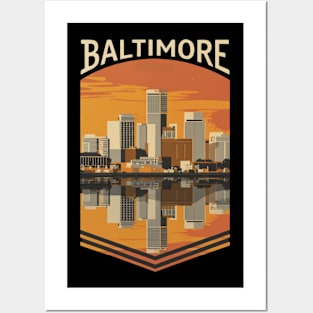 Baltimore Charm City Skyline Posters and Art